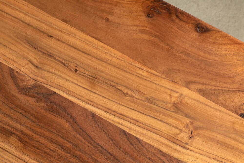 riess-ambiente Couchtisch MAMMUT - 120cm Akazie natur V-Gestell schwarz 2,5cm Tischplatte Massivholz