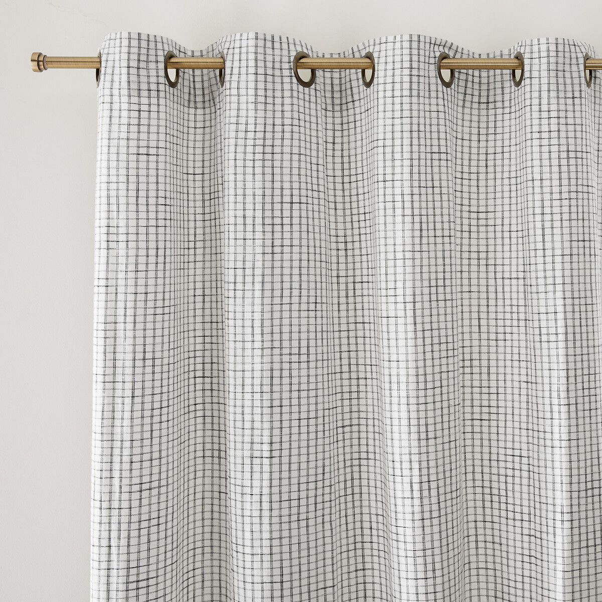 LA REDOUTE INTERIEURS<br>Cortina de algodão com ilhós e estampa xadrez, Acha