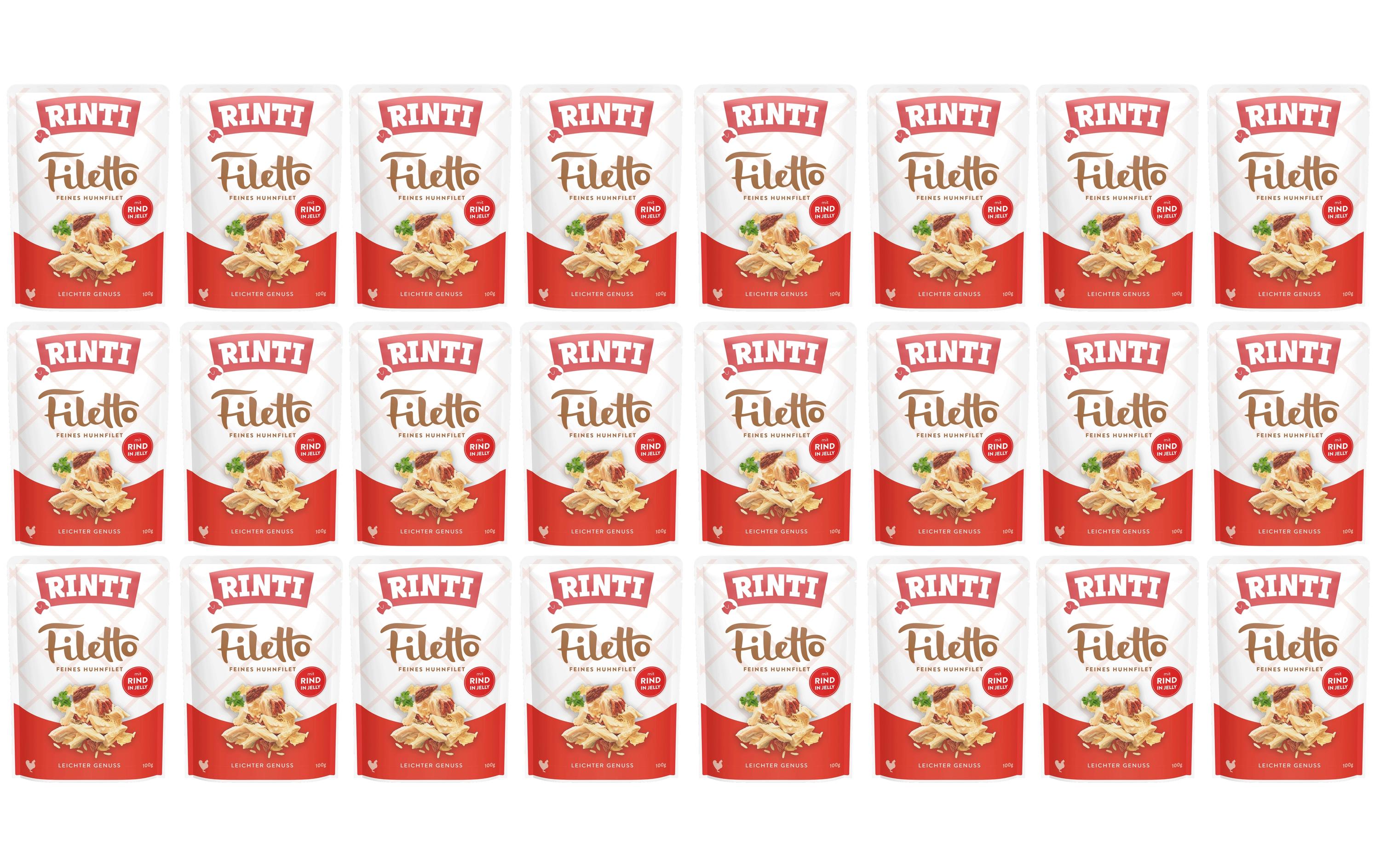 Nassfutter Filetto Huhn + Rind in Jelly, 24 x 100 gAlleinfuttermittel für ausgewachsene Hunde