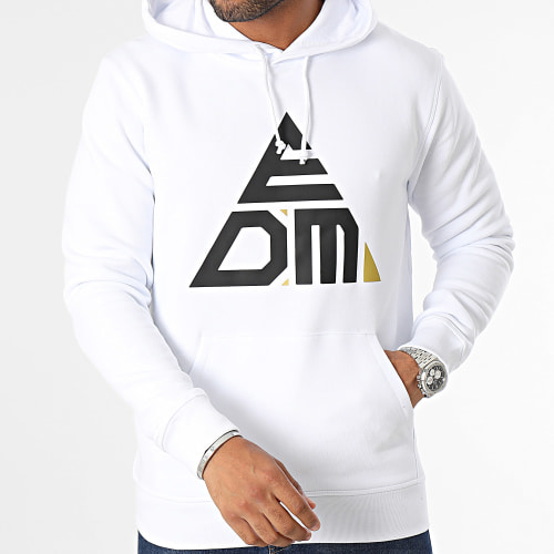 Sweat Capuche Logo Blanc Noir
