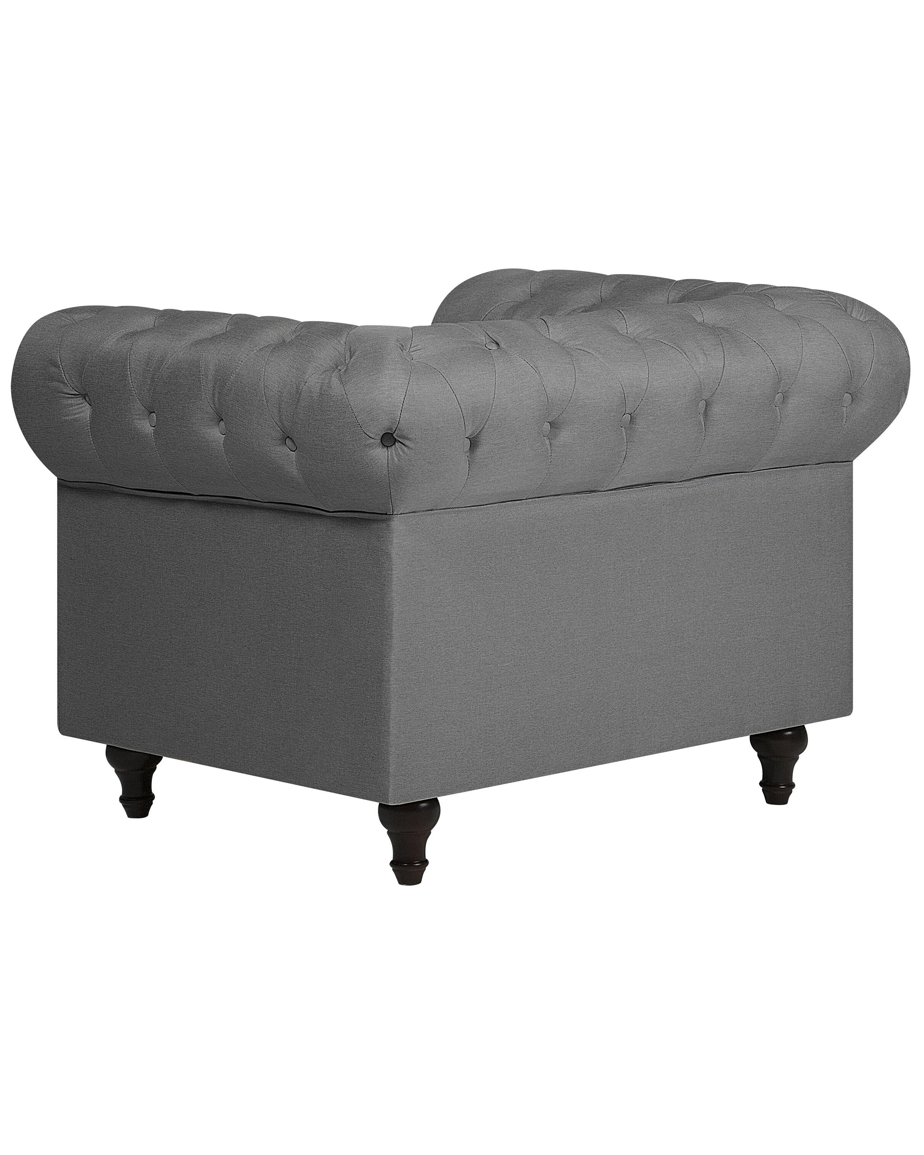 Fauteuil CHESTERFIELD Stof Lichtgrijs