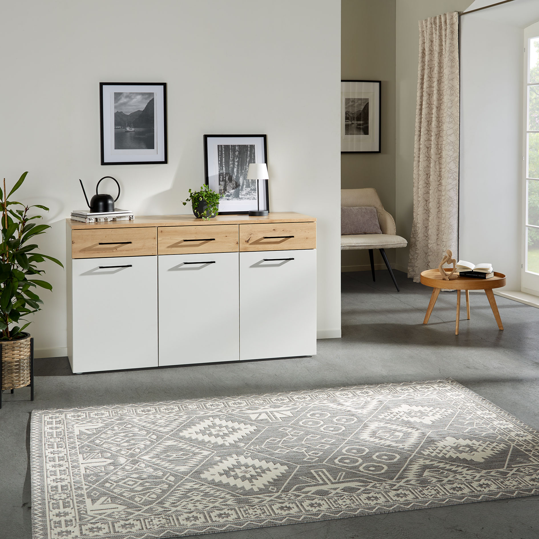 Sideboard - Artisan Eiche - kieselgrau - 150 cm