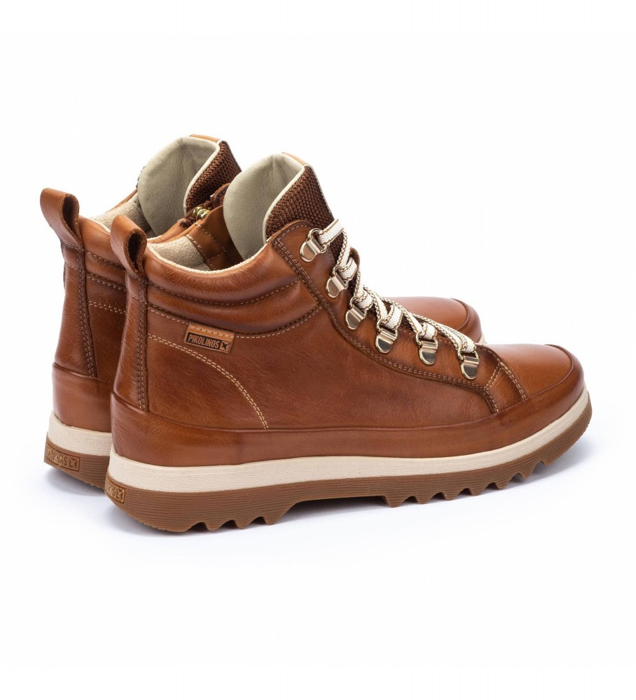 Botas de tornozelo Pikolinos Vigo em couro marrom