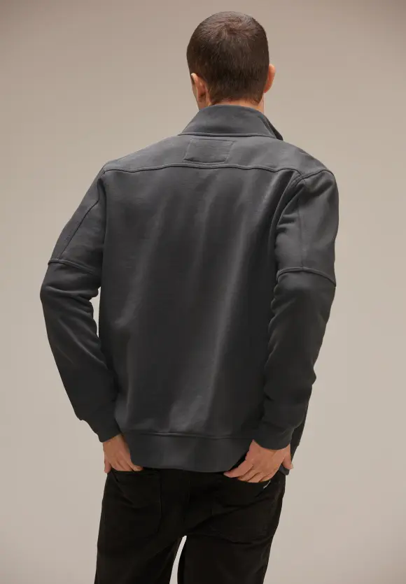 Sweatjacke mit Stehkragen - dark iron grey
