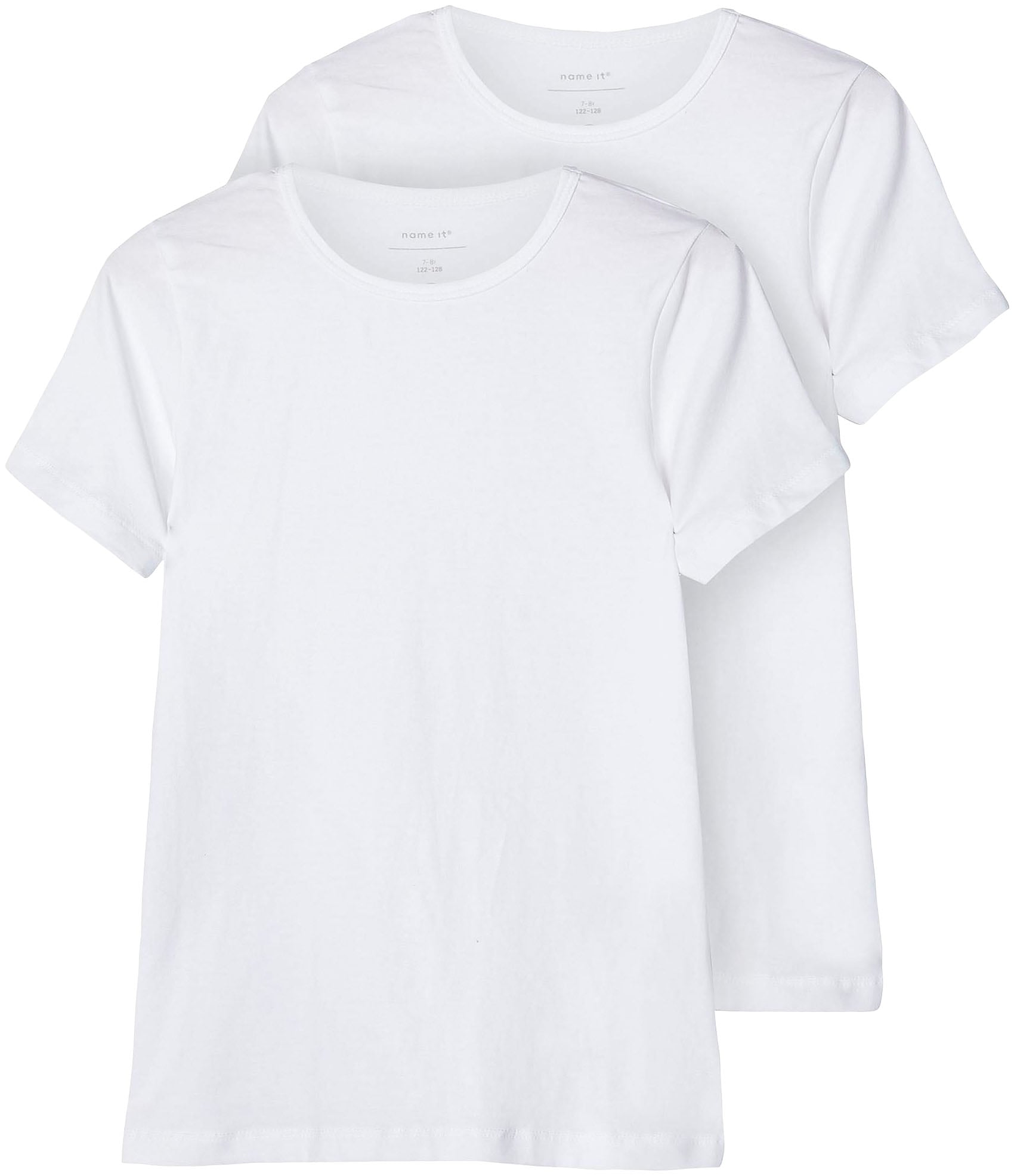 Name It T-Shirt »NKMT-SHIRT – T-Shirt im 2er-Pack mit Rundhals« 2er-Pack, 2 Stk. tlg. unifarben, casual, slim fit, Jersey, Rundhals
