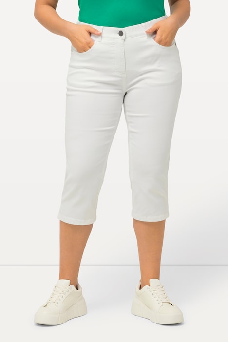 Capri Jeans Sarah, schmale 5-Pocket-Form, Saumschlitz