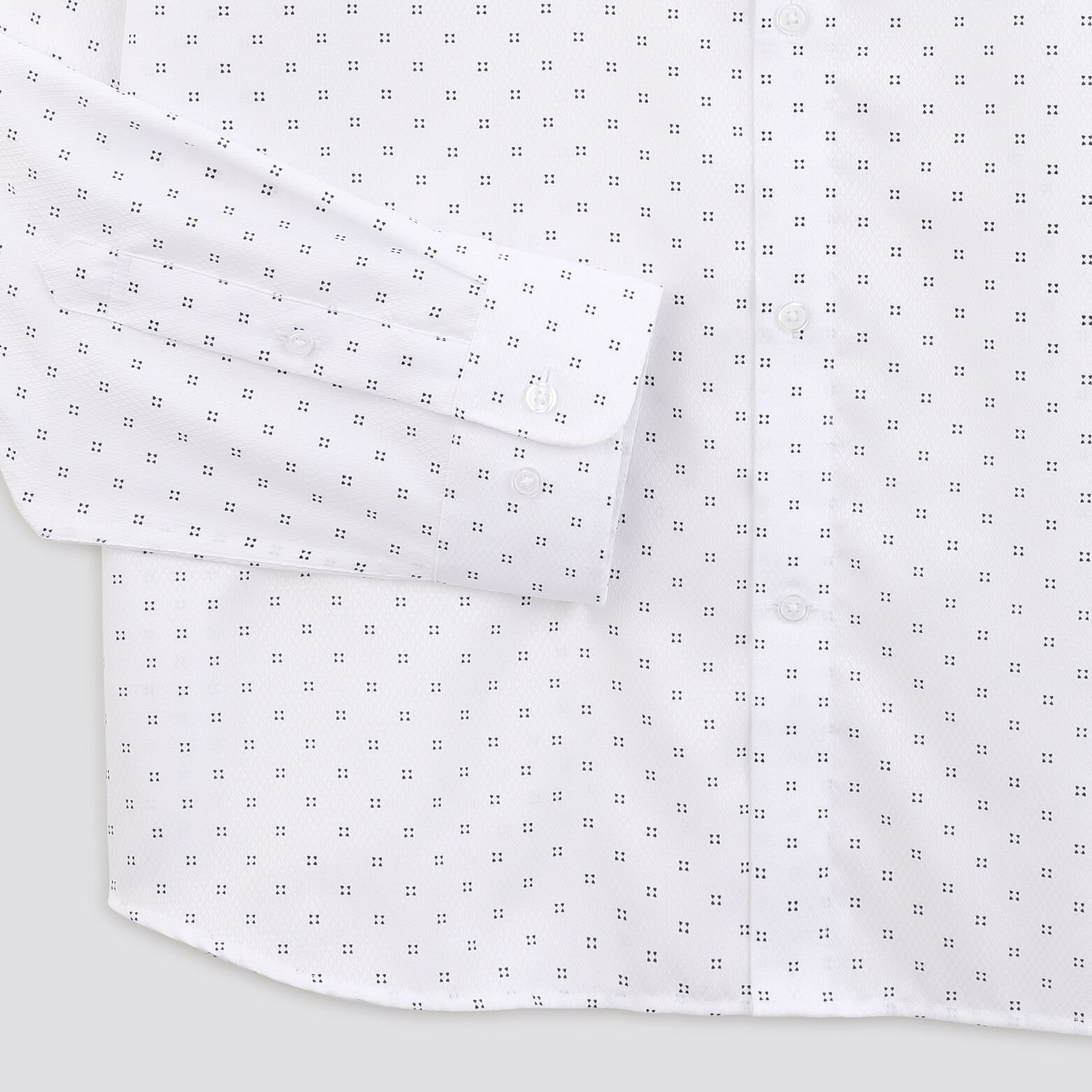 Chemise regular sans repassage coton jacquard Blanc
