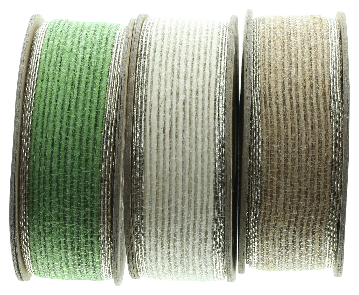 FRANK FLECHTWAREN | Cadeaulint gouden rand, set van 3, 2,6 x 300 cm, JUTE