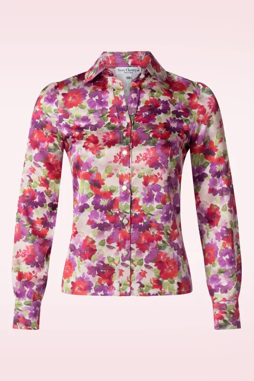 Very Cherry Evelyn Autumn Flower blouse in multi