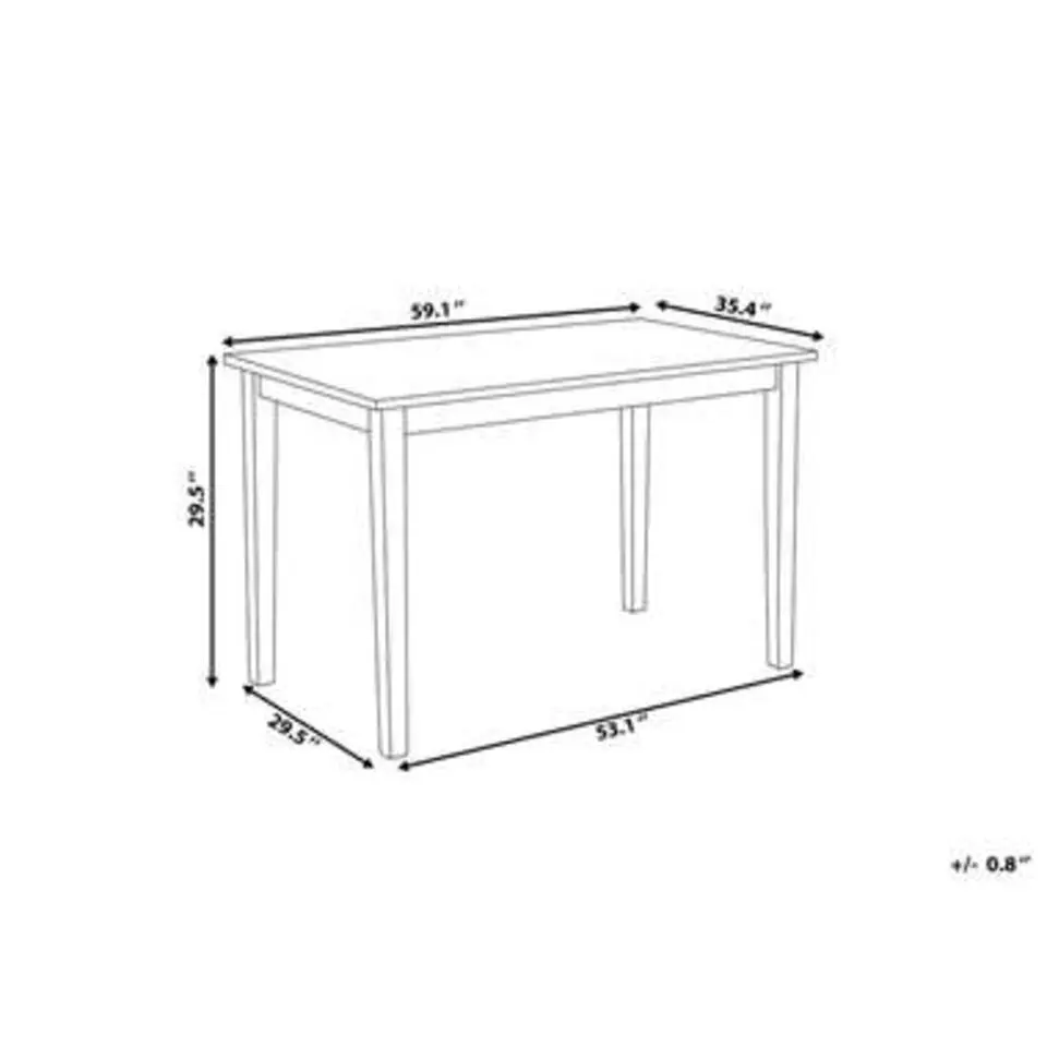 GEORGIA - Eettafel - Zwart - 90 x 150 cm - Rubberhout