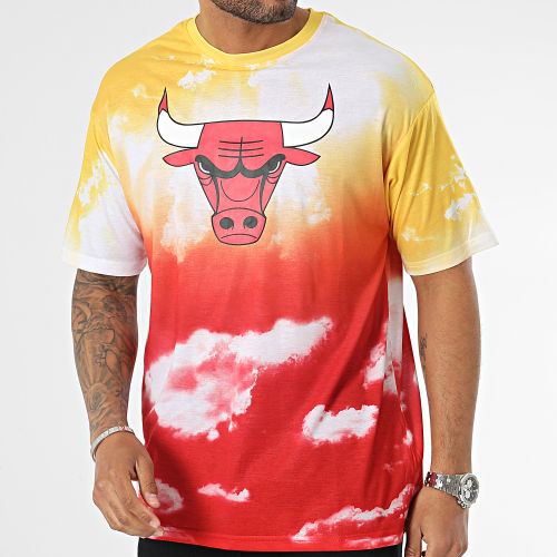 Tee Shirt NBA Sky AOP Chicago Bulls 60357119 Jaune Rouge Dégradé