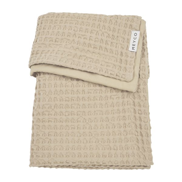 Meyco Baby Waffle Wiegdeken - 75 x 100 cm - Sand