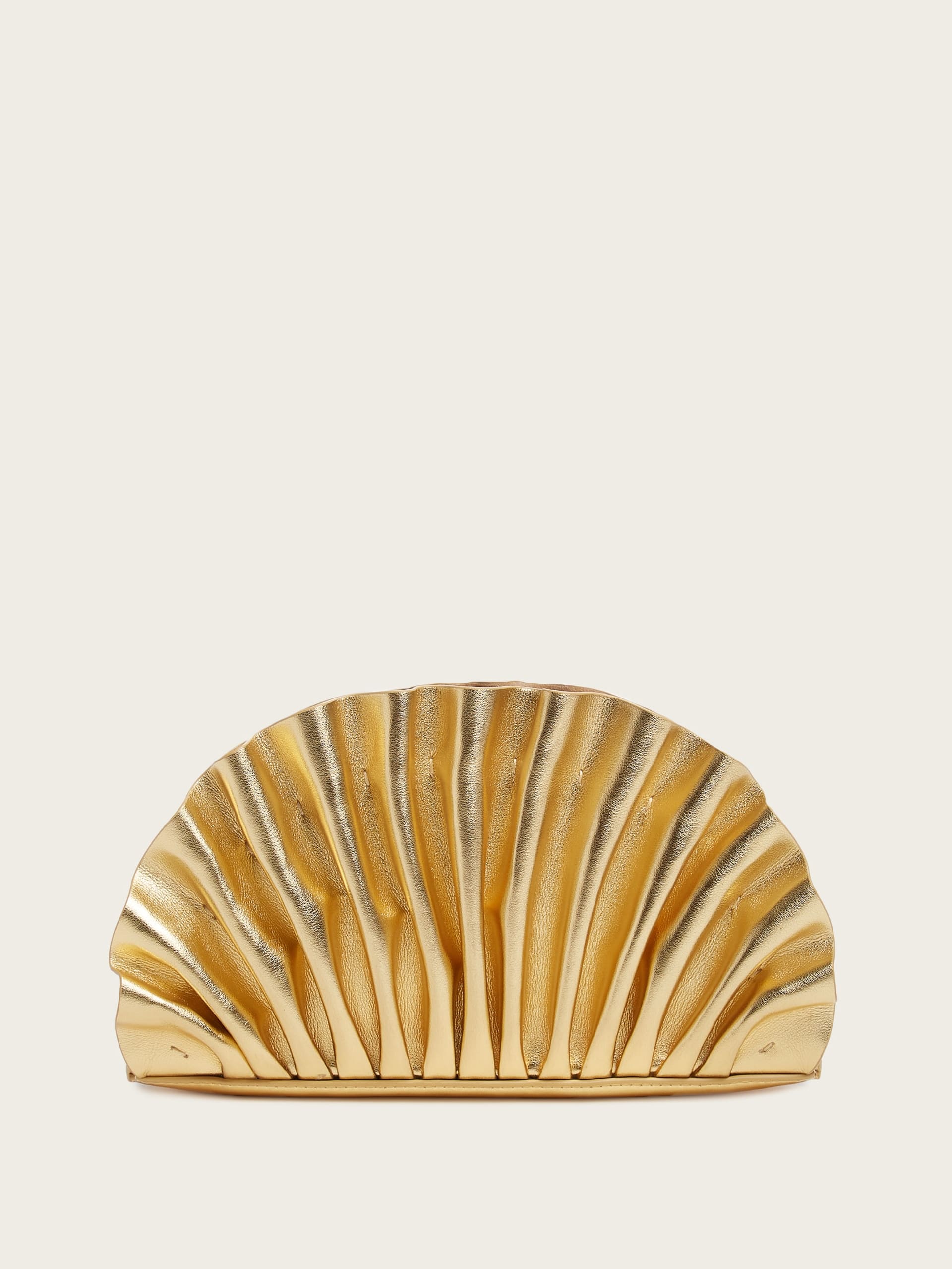 Clutch Shelly em couro metálico