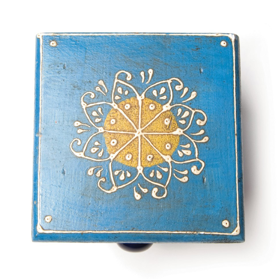 Schubladentruhe mit 1 Schublade, hellblau, L 10 cm, B 10 cm, H 9 cm von fischer's lagerhaus