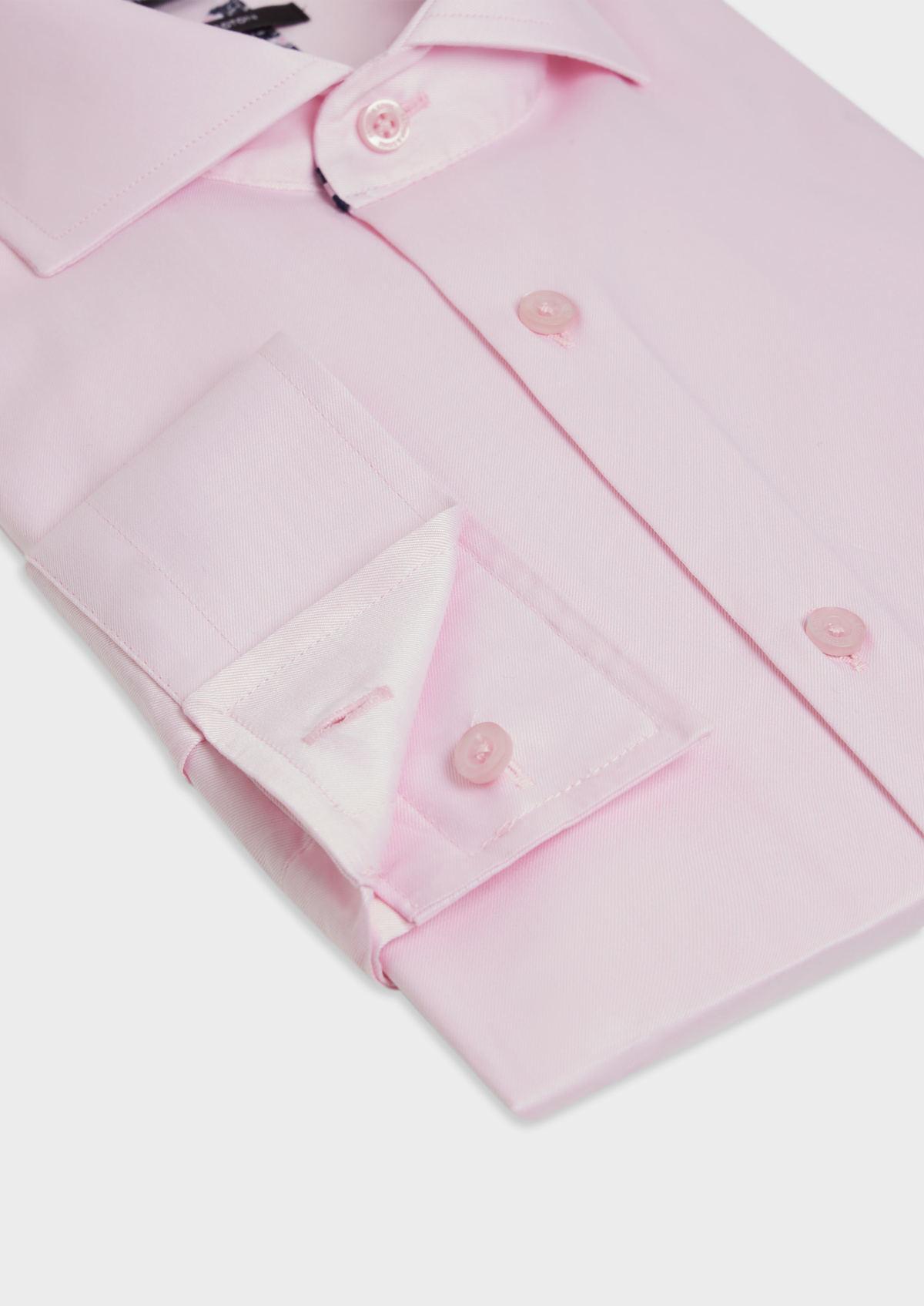Chemise habillée Slim en twill de coton uni rose pâle