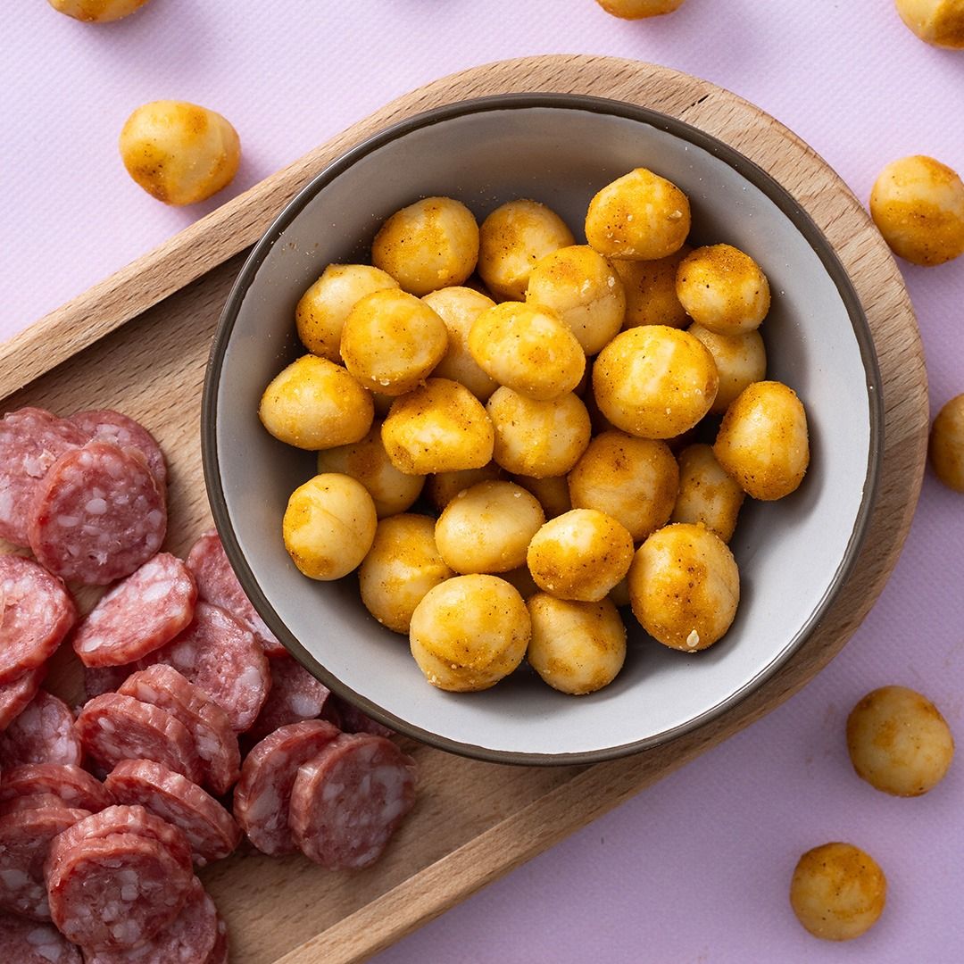 Macadamia noten gebrand gekruid