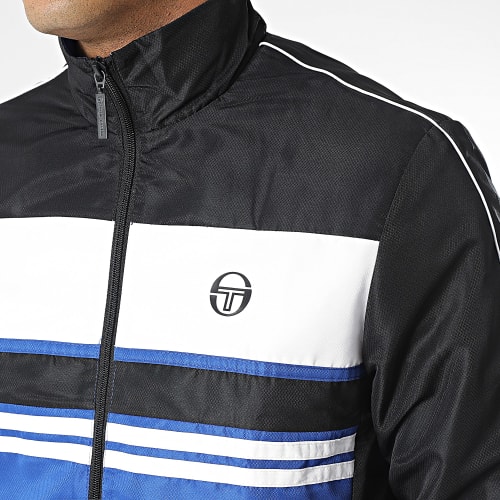 Ensemble De Survetement A Bandes Ryo 40388 Noir Bleu Roi