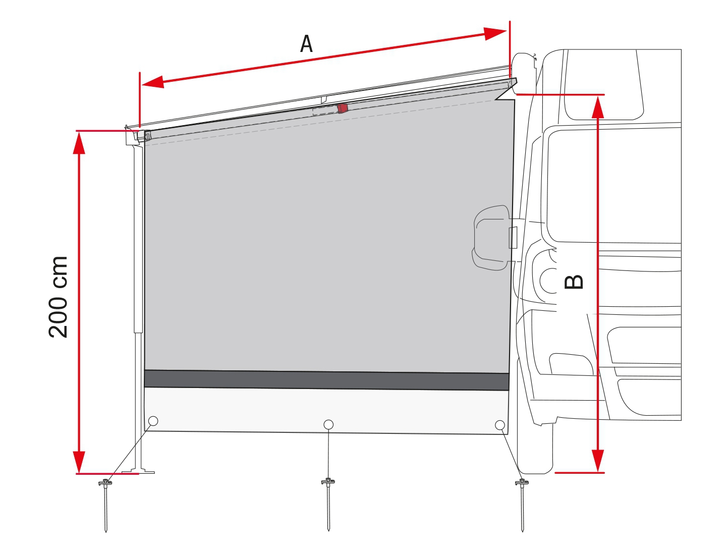 Fiamma Sun View  Seitenwand für F80L