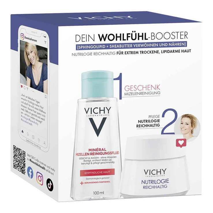 Vichy Nutrilogie reichhhaltig für extrem trockene Haut + PT Mizelle Coffret, 1 P