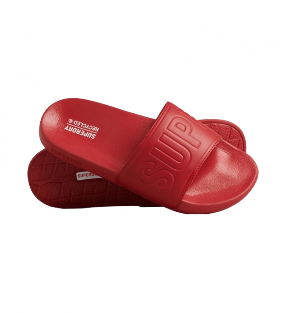 Chinelo de piscina vermelho Superdry Code Core