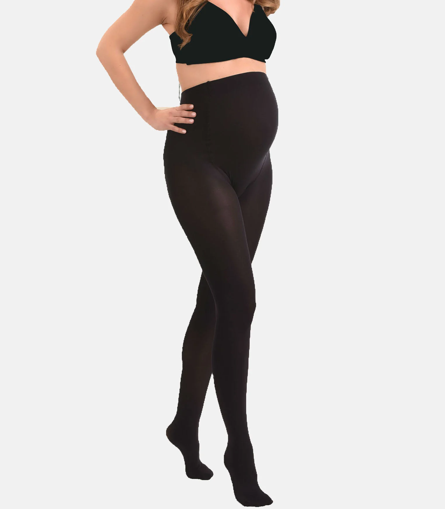 Duo Pack Collants de grossesse opaques confortables 60den | Noir