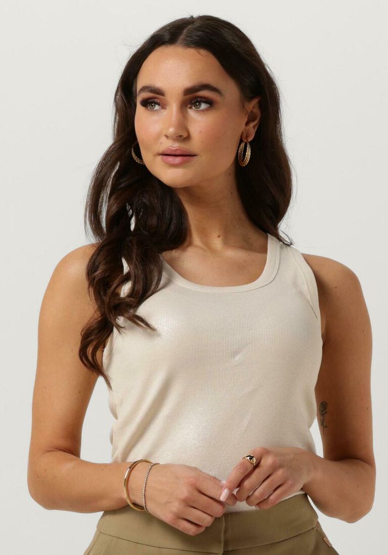 SUMMUM gebroken wit summum top rib tanktop cotton rib