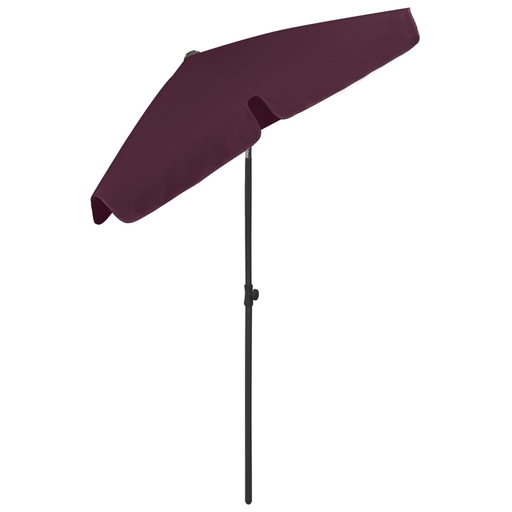 Parasol de plage rouge 180 x 120 cm bordeaux
