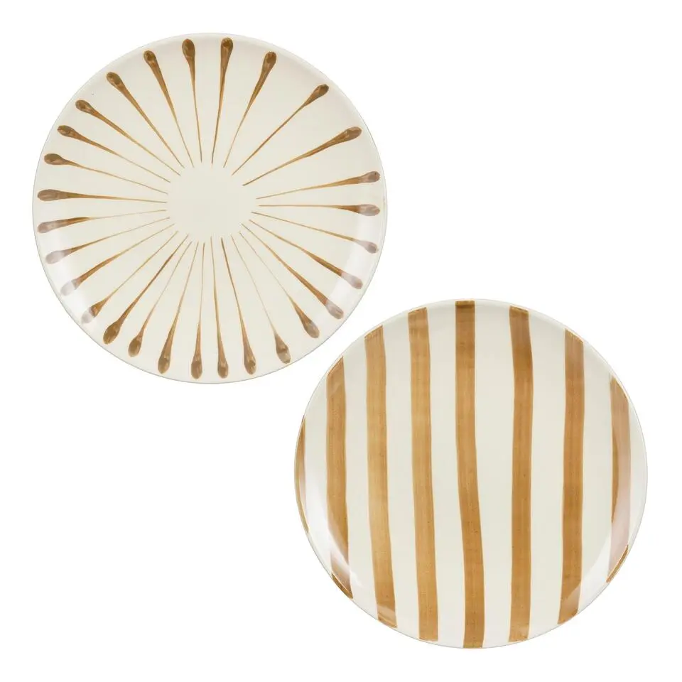 Mica Decorations Elsie Dinerbord - Assorti - H3 x Ø26 cm - Bruin