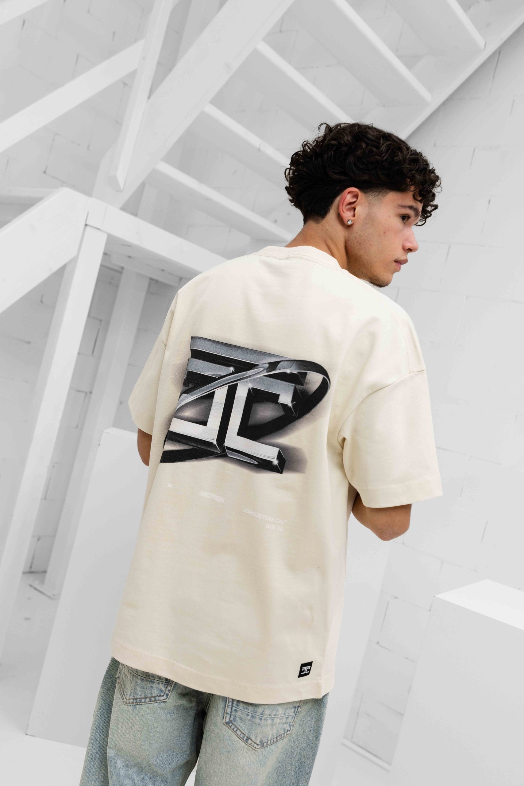 Jorcustom Poetry In Motion Loose Fit T-Shirt Heren Beige