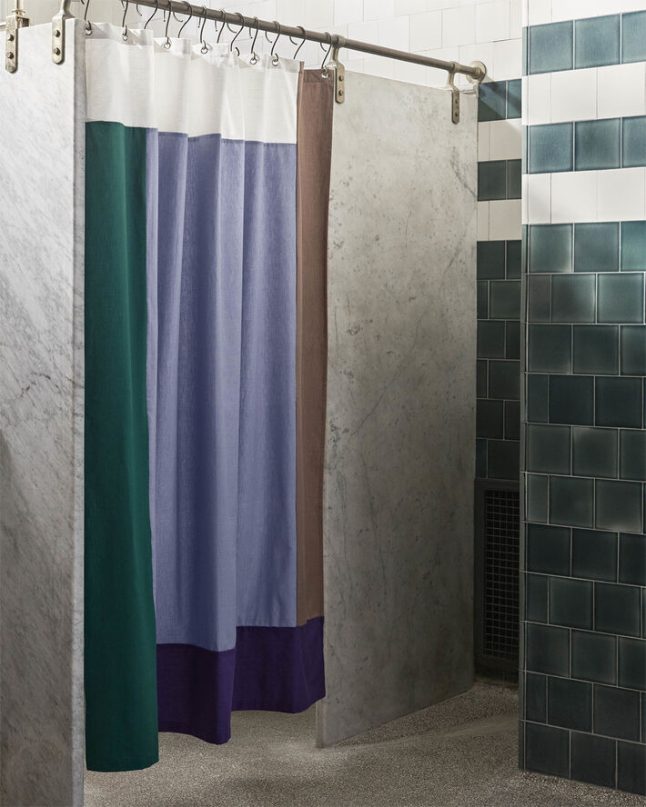 Hay Pivot Shower Curtain-Blue Blue