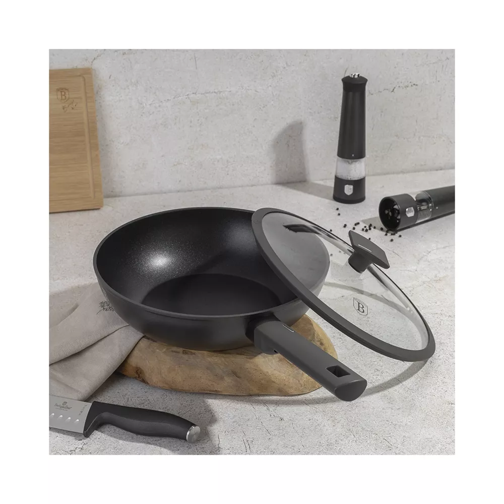 Berlinger Haus Wok Bratpfanne Ø 28 cm mit Deckel Anthracite Collection