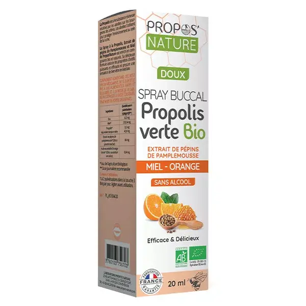 Spray Oral de Apiterapia Natural Propos' Nature com Própolis Verde e Toranja Orgânica 20ml