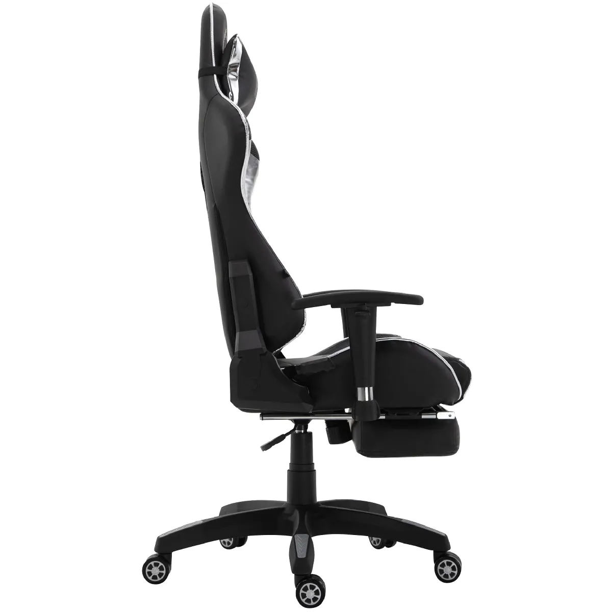 Decoshop26 Chaise de bureau gamer - Noir/Blanc