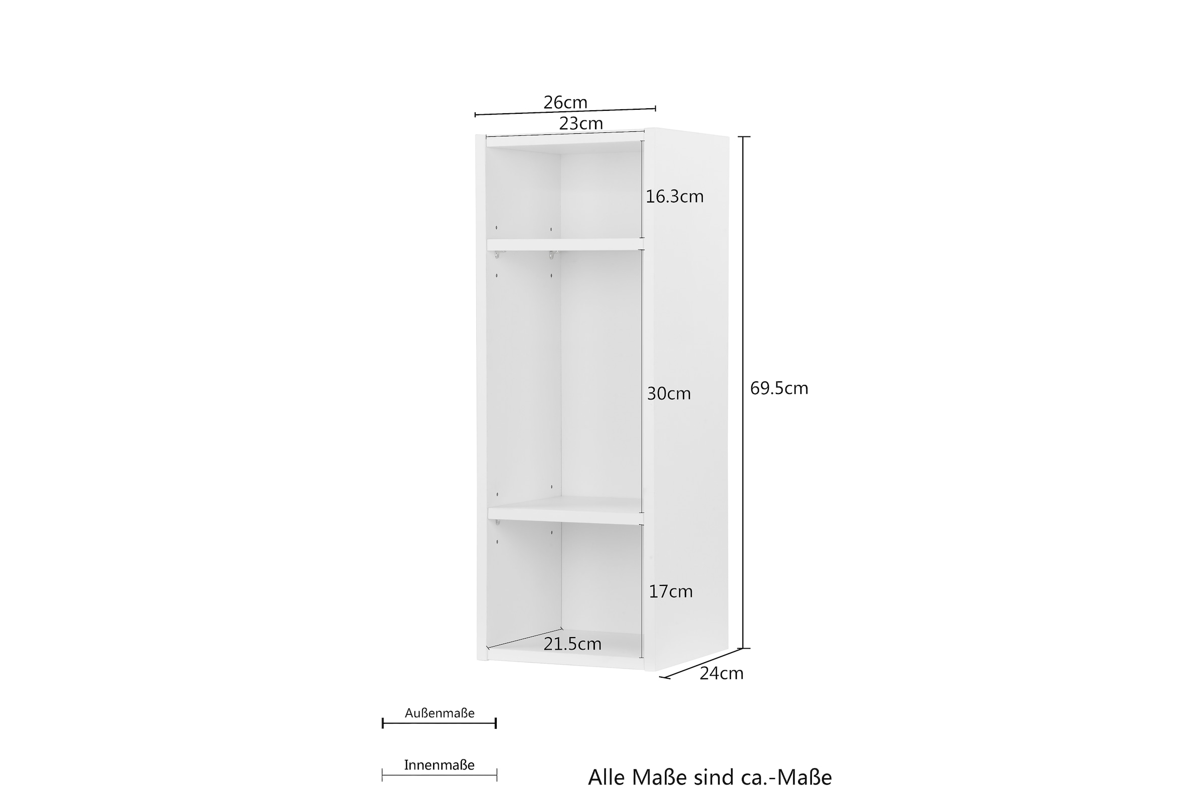 PLACES OF STYLE Regal »Moid« modernes Wandregal, Breite 26 cm, Höhe 69,5 cm