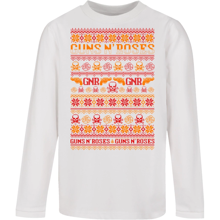 F4NT4STIC Longsleeve Shirt Guns n' Roses Weihnachten Christmas weiß