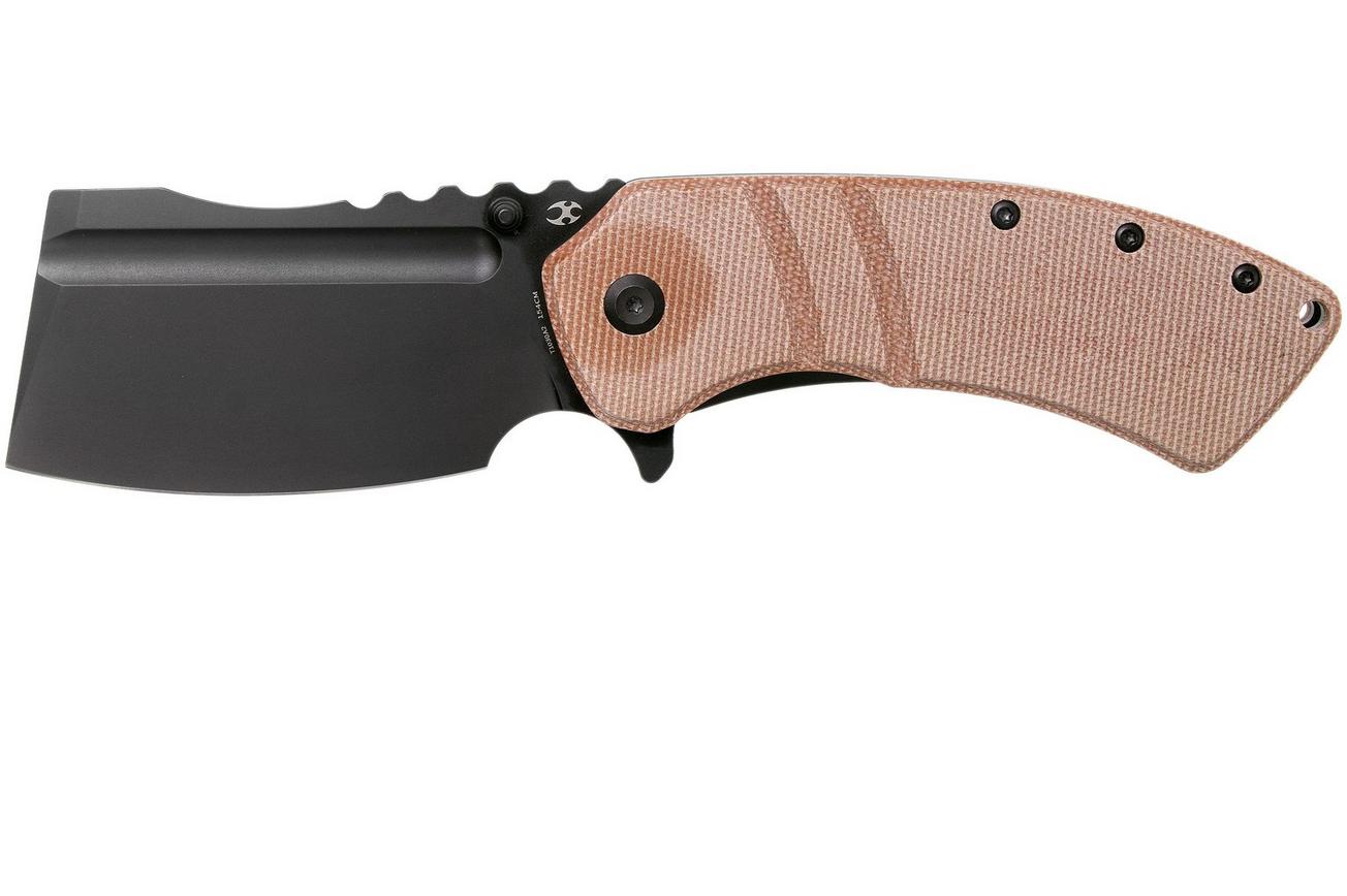Kansept XL Korvid T1030A2 Black, Brown Micarta zakmes, Justin Koch design