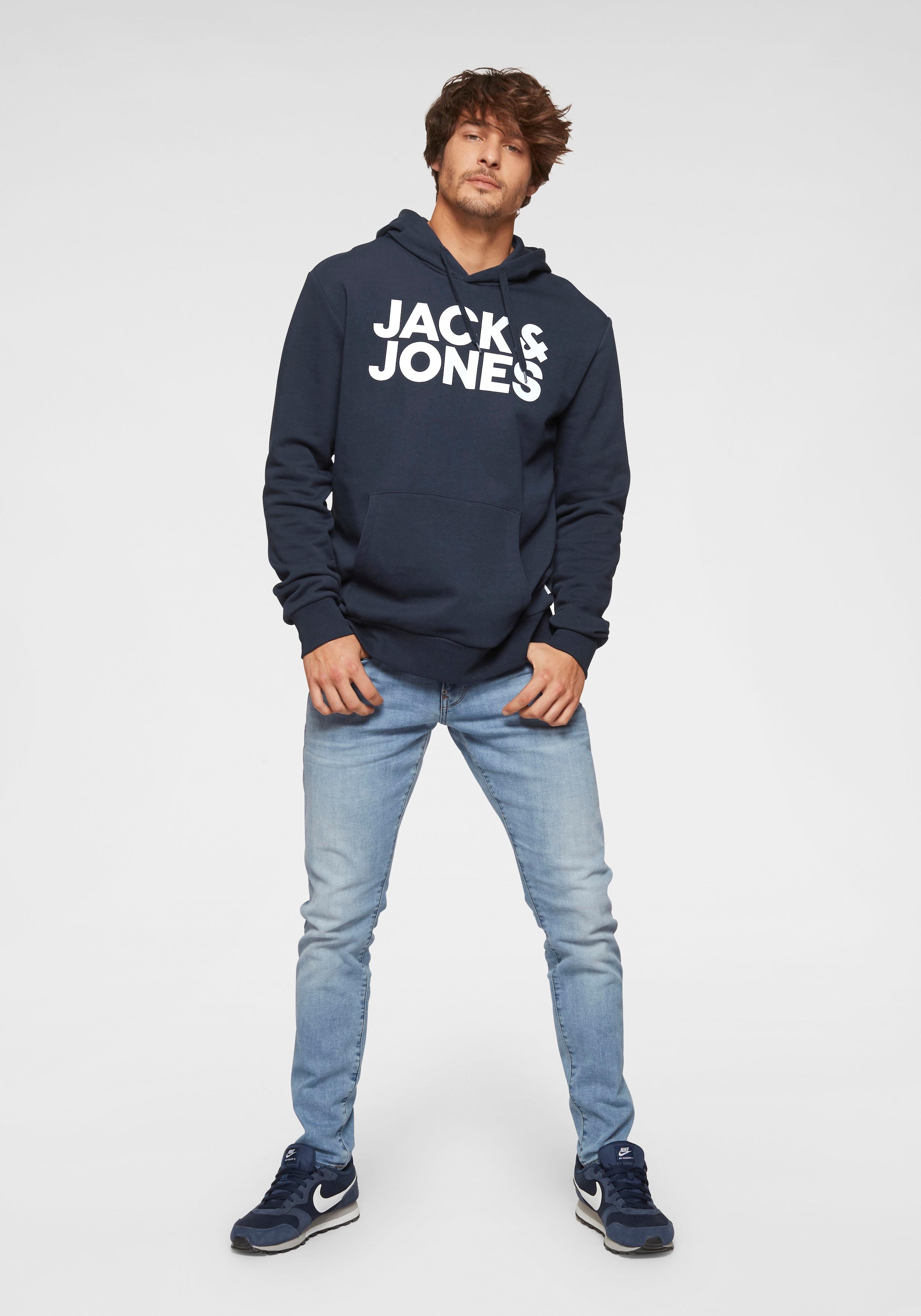 Jack & Jones Kapuzensweatshirt »JJECORP  Kapuze und Frontprint«, bedruckt, modisch, regular fit, Baumwollmischung, Rundhals