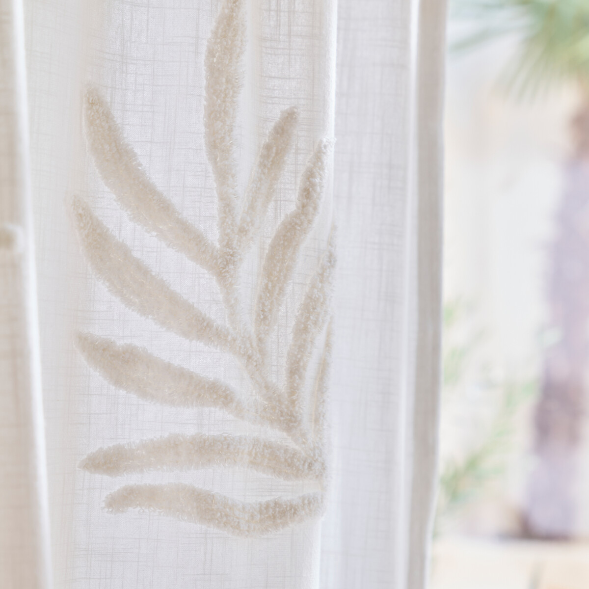 LA REDOUTE INTERIEURS<br>Cortina com laços ocultos, em algodão, Jobe