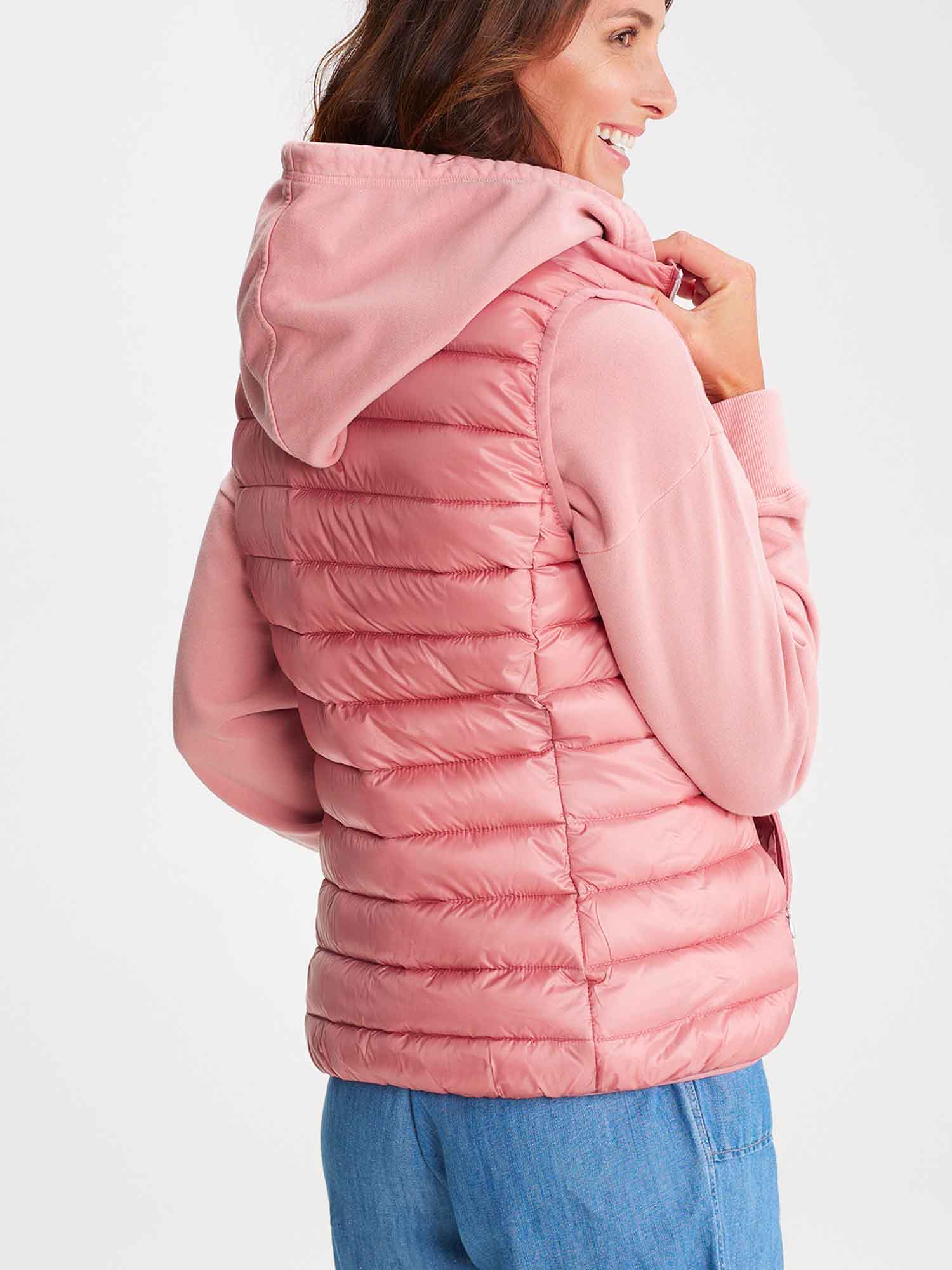 Doudoune Femme Sans Manches Rose