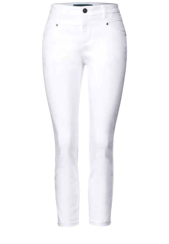 Casual Fit Seidenoptik Hose - White