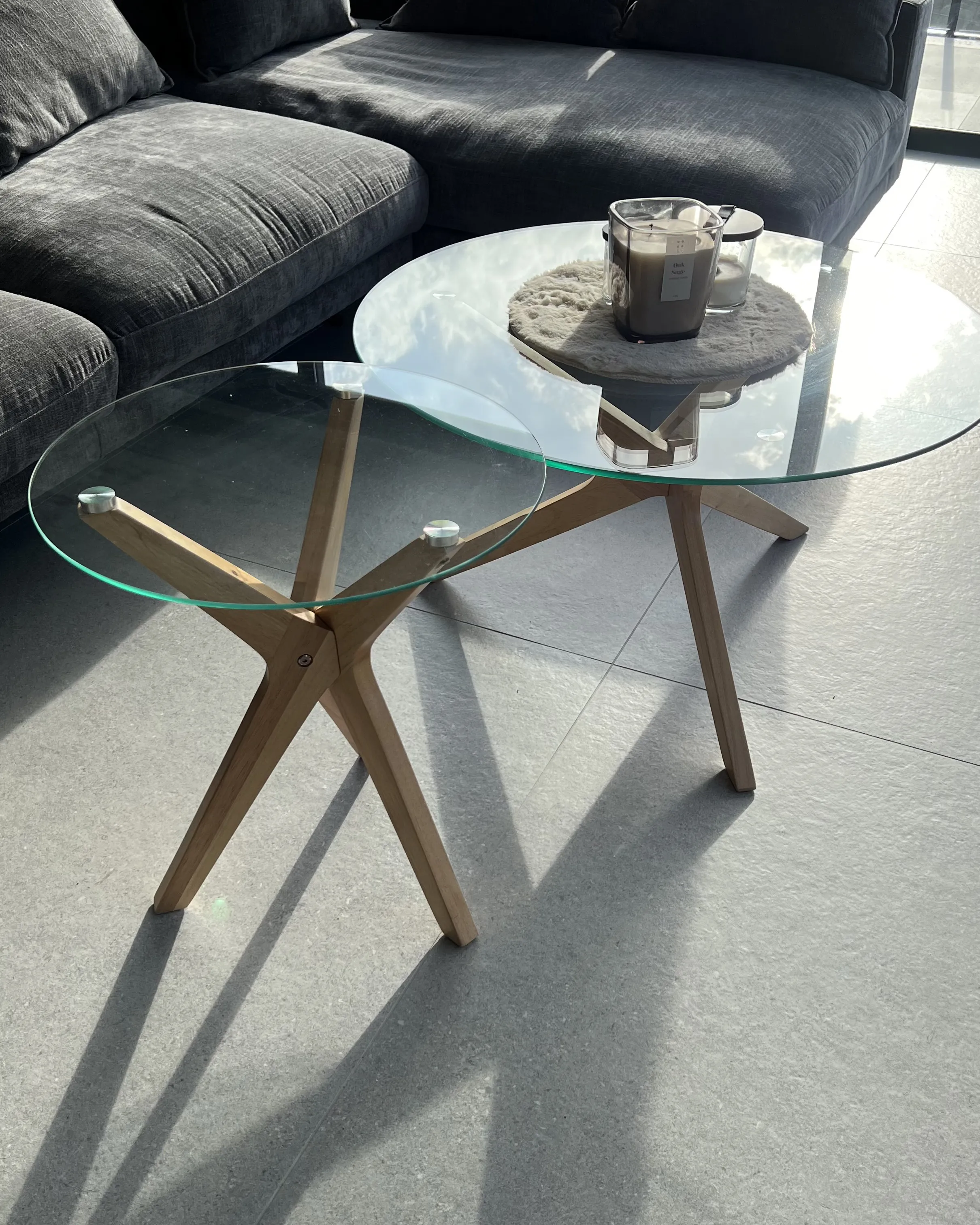 Salontafel VALLEY Veiligheidsglas Lichtbruin