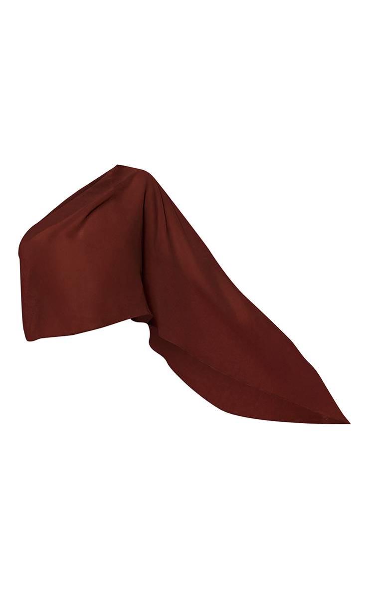 Dark Chocolate Ensemble Haut Cape En Mousseline Asymétrique