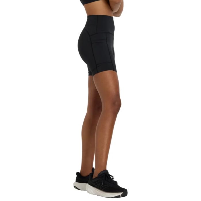 New Balance Dame Korte tights NB Sleek Pocket High Rise 6 Inch Shorts Sort