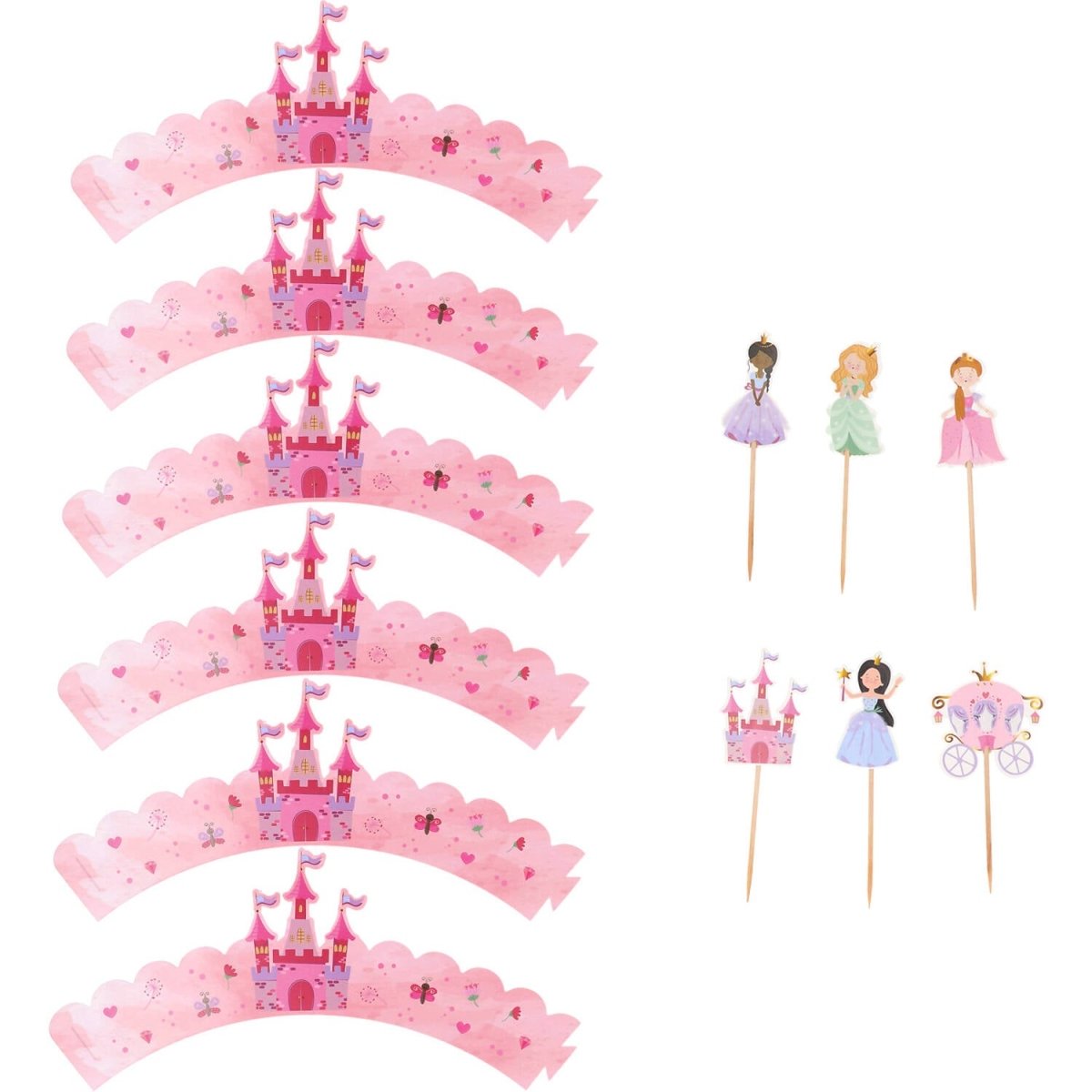 Prinsessen Cupcake Toppers 6st