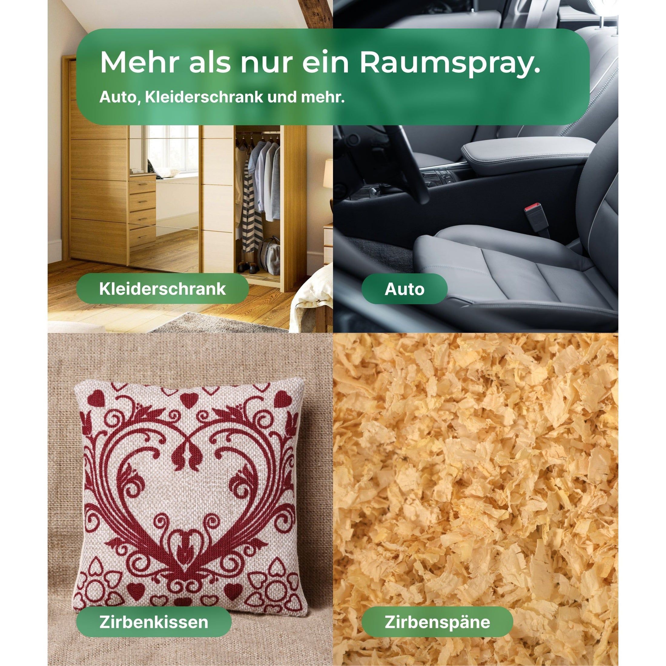 Emma Grün® Alpine Frische Spar-Set mit Wildwuchs Zirbenöl & Zirbelkiefer Kissenspray