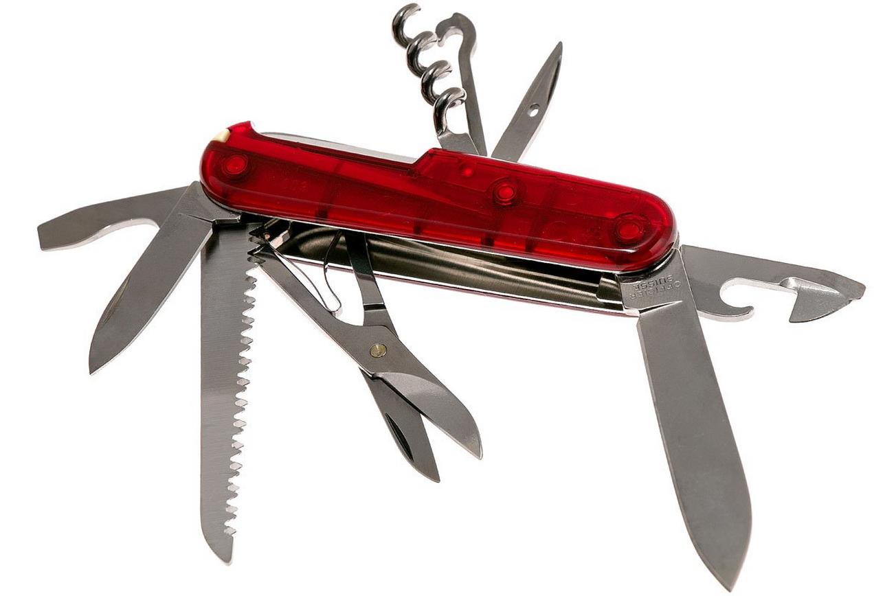 Victorinox Huntsman transparant rood 1.3713.T Zwitsers zakmes