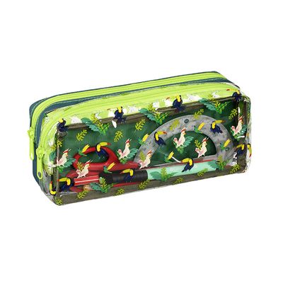 Trousse rectangulaire Jungle - 2 compartiments - 2 modèles disponibles - Viquel