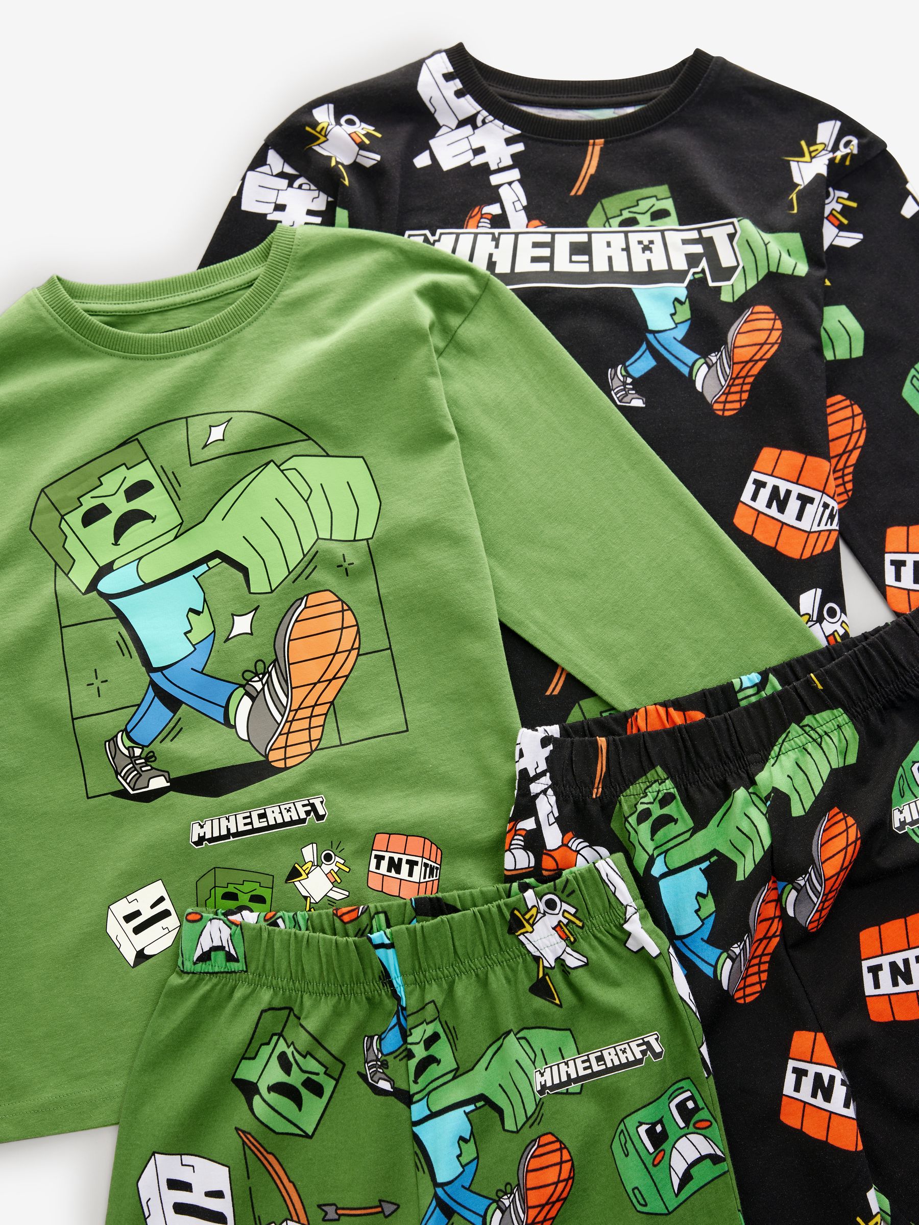 Zwart/groen Minecraft - Set van 2 pyjama's (5-16 jr)