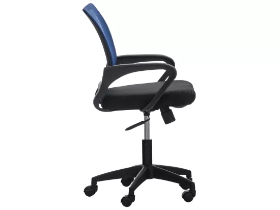 Chaise de bureau - Microfibre & Plastique - Bleu - Auburn