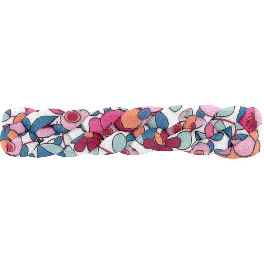 Barrette Cheveux Tressée Boutons Rose